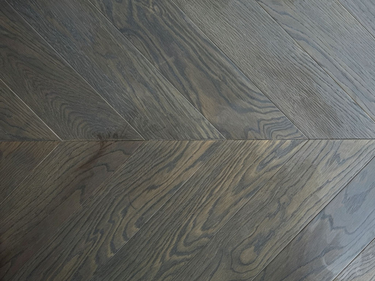 Maywood Bellavale Black Truffle Chevron engineered flooring