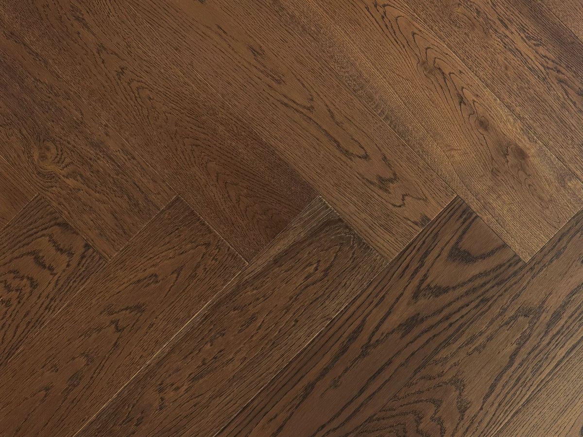 Maywood Manor Mocha Grain Herringbone engineered flooring