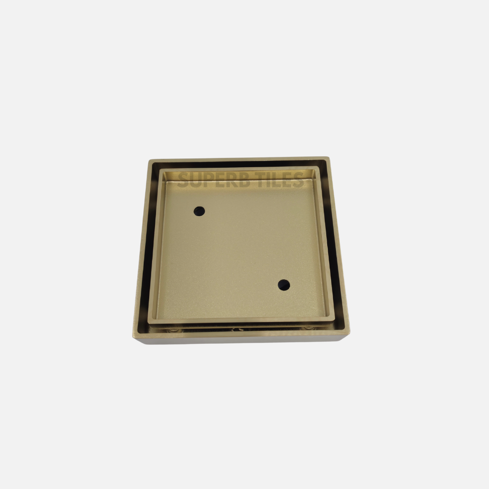 FLOOR GRATE SLIM SQUARE TILE INSERT 115X115 - 90MM WASTE PIPE