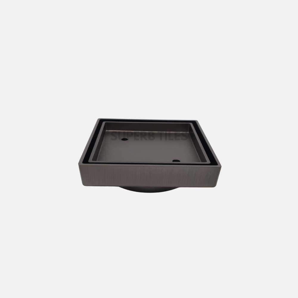 FLOOR GRATE SLIM SQUARE TILE INSERT 115X115 - 90MM WASTE PIPE
