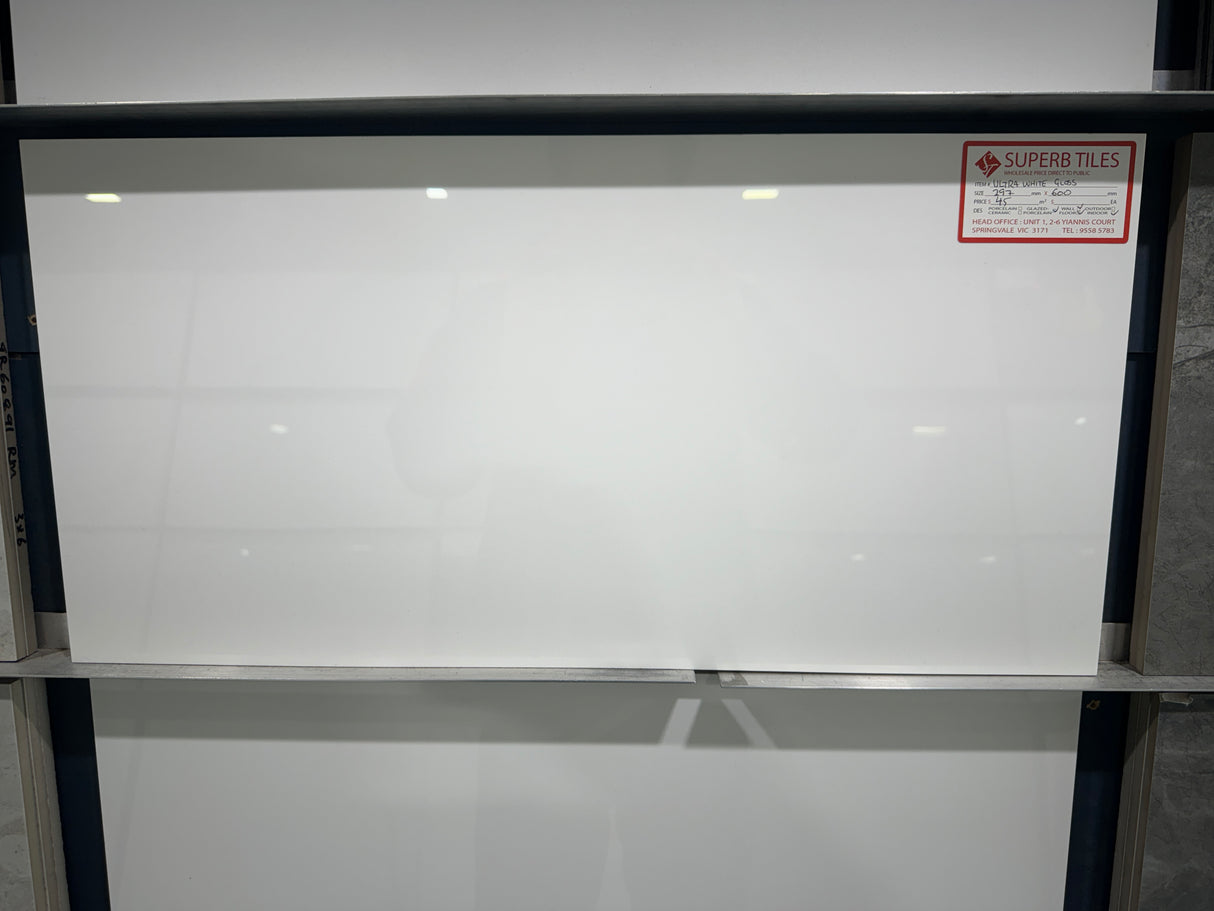 ULTRA WHITE PORCELAIN GLOSS 300x600
